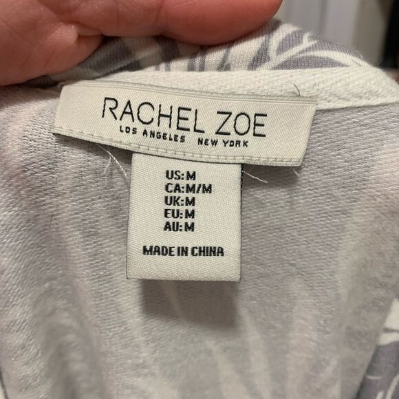 Rachel Zoe | gray palm leaf long sleeve top size medium - Picture 5 of 6